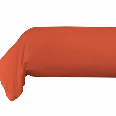 Linge de lit - Taie de traversin Percale 45 x 185 cm Pur Coton Peigné Longues Fibres 80 Fils/cm² Terracotta - COTON PUR