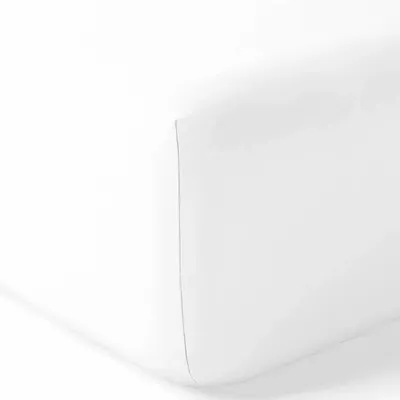Bed linens - Percale fitted sheet 160 x 200 cm Pure Combed Cotton Long Fibers 80 Thread Count/cm² Snow - COTON PUR