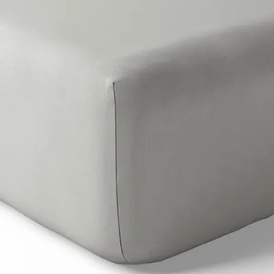 Bed linens - Percale Fitted Sheet 180 x 200 cm Pure Combed Cotton Long Fibers 80 Threads/cm² Pearl - COTON PUR