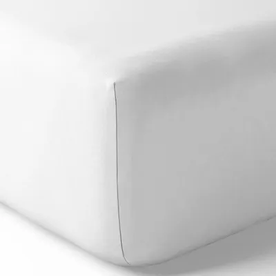 Bed linens - Percale Fitted Sheet 200 x 200 cm Pure Combed Long Fiber Cotton 80 Thread Count/cm² Snow - COTON PUR