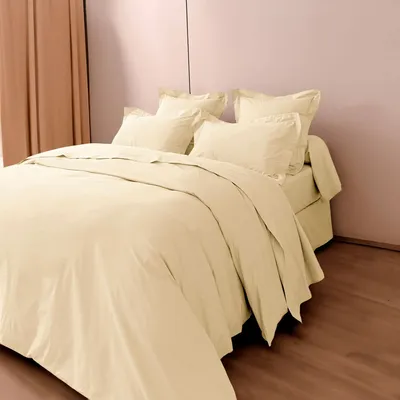 Bed linens - Percale Duvet Cover 240 x 220 cm Pure Combed Long Staple Cotton 80 Thread Count/cm² Ivory - COTON PUR