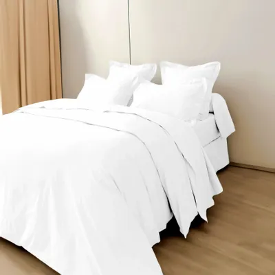 Linge de lit - Housse de couette Percale 240 x 220 cm Pur Coton Peigné Longues Fibres 80 Fils/cm² Neige - COTON PUR