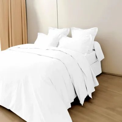 Bed linens - Percale Duvet Cover 260 x 240 cm Pure Combed Long Staple Cotton 80 Thread Count/cm² Snow - COTON PUR