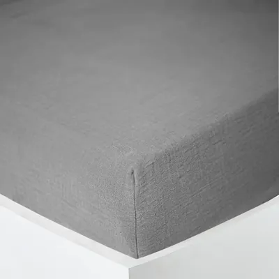 Bed linens - Cotton Gauze Fitted Sheet 180 x 200 cm Slate - COTON PUR