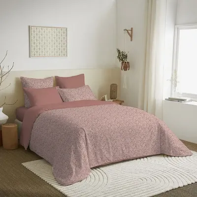 Bed linens - Complete Pack Printed Duvet Cover 220 x 240 cm - Fitted Sheet 160 x 200 cm - 100% Cotton 57 Thread Count - COTON PUR