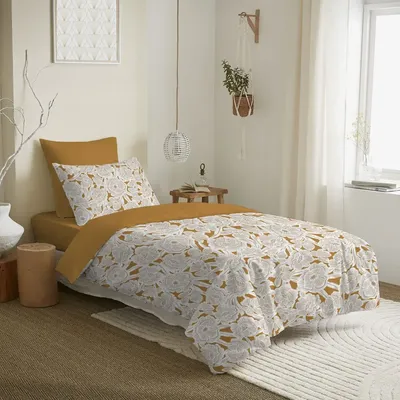 Bed linens - Complete Pack Printed Duvet Cover 140 x 200 cm - Fitted Sheet 90 x 190 cm - 100% Cotton 57 Threads - COTON PUR