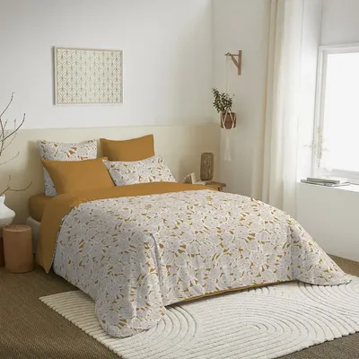 Bed linens - Complete Pack Printed Duvet Cover 240 x 260 cm - Fitted Sheet 180 x 200 cm King Size - 100% Cotton 57 Thread Count - COTON PUR