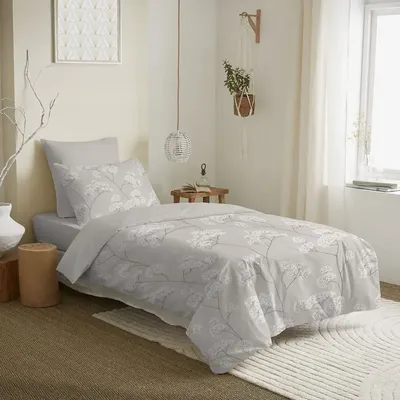 Bed linens - Complete Pack Printed Duvet Cover 140 x 200 cm - Fitted Sheet 90 x 190 cm - 100% Cotton 57 Threads - COTON PUR