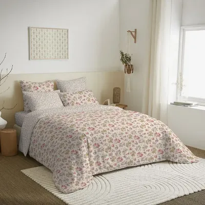 Linge de lit - Pack Complet Housse de couette Imprimé 240 x 260 cm - Drap housse 180 x 200 cm King Size - 100% Coton 57 Fils - COTON PUR