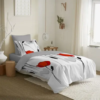 Bed linens - Complete Pack Printed Duvet Cover 140 x 200 cm - Fitted Sheet 90 x 190 cm - 100% Cotton 57 Threads - COTON PUR