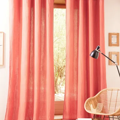 Curtains and window coverings - Pair of Curtains 140 x 260 cm Blush Cotton Gauze - COTON PUR