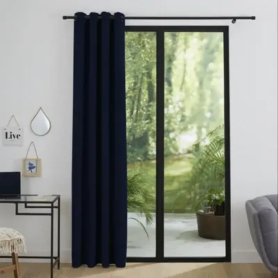 Curtains and window coverings - Blackout Curtain 140 x 260 cm Midnight Blue - COTON PUR