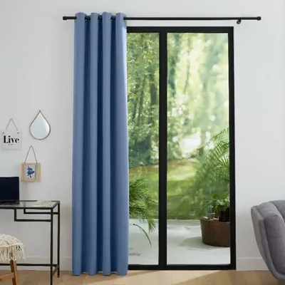 Curtains and window coverings - Blackout Curtain 140 x 260 cm Cornflower - COTON PUR