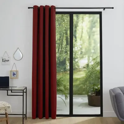 Curtains and window coverings - Blackout Curtain 140 x 260 cm Wine Lees - COTON PUR