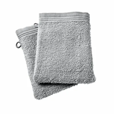 Other bath linens - Set of 2 "Spa" Wash Gloves 100% Cotton 15 x 21 cm Pearl - COTON PUR
