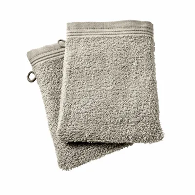 Other bath linens - Set of 2 "Spa" Wash Gloves 100% Cotton 15 x 21 cm Sand - COTON PUR