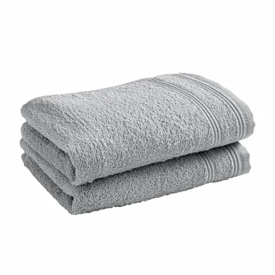 Bath towels - Set of 2 Terry Guest Towels 100% Cotton "Spa" 30 x 50 cm Pearl - COTON PUR