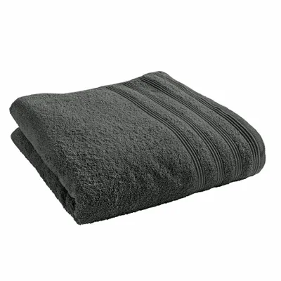Bath towels - "Spa" Shower Sheet 100% Cotton 70 x 140 cm Slate - COTON PUR