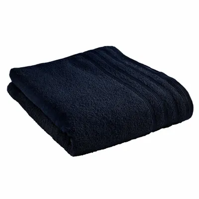 Bath towels - "Spa" Bath Sheet 100% Cotton 90 x 150 cm Midnight Blue - COTON PUR