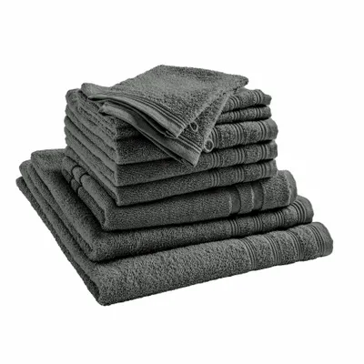 Autres linges de bain - Pack Éponge 10 Pièces "Spa" 100% Coton Ardoise - COTON PUR