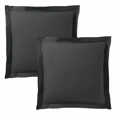 Linge de lit - Taie d'oreiller 100% Coton Volant plat piqué 63 x 63 cm Truffe - COTON PUR