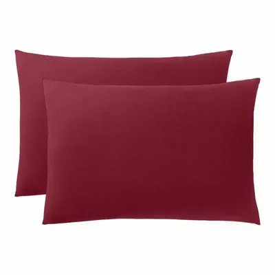 Linge de lit - Taie d'oreiller 100% Coton 50 x 70 cm Grenat - COTON PUR