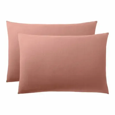 Linge de lit - Taie d'oreiller 100% Coton 50 x 70 cm Vieux Rose - COTON PUR
