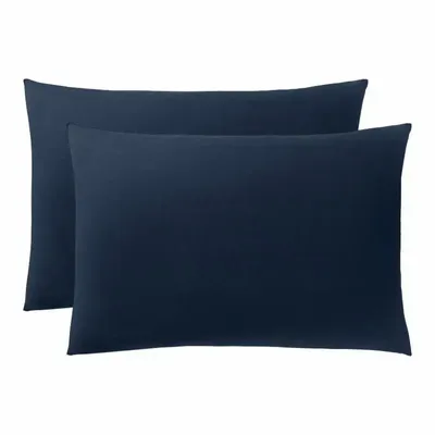 Linge de lit - Taie d'oreiller 100% Coton 50 x 70 cm Bleu Nuit - COTON PUR