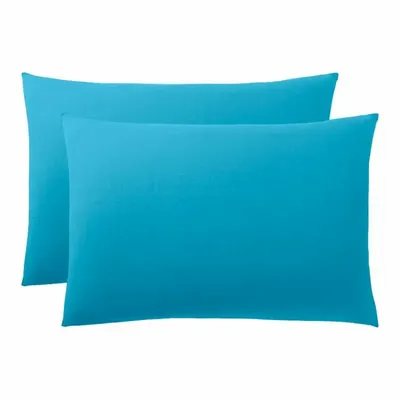 Linge de lit - Taie d'oreiller 100% Coton 50 x 70 cm Cyan - COTON PUR
