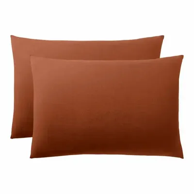 Linge de lit - Taie d'oreiller 100% Coton 50 x 70 cm Paprika - COTON PUR