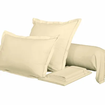 Linge de lit - Taie de traversin Percale 45 x 185 cm Pur Coton Peigné Longues Fibres 80 Fils/cm² Ivoire - COTON PUR