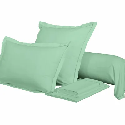 Linge de lit - Taie de traversin Percale 45 x 185 cm Pur Coton Peigné Longues Fibres 80 Fils/cm² Celadon - COTON PUR