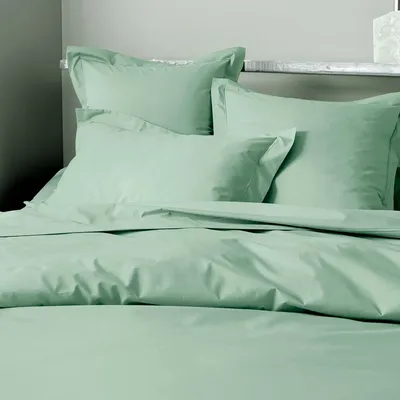 Bed linens - Percale Duvet Cover 140 x 200 cm Pure Combed Long Fiber Cotton 80 Thread Count Celedon - COTON PUR