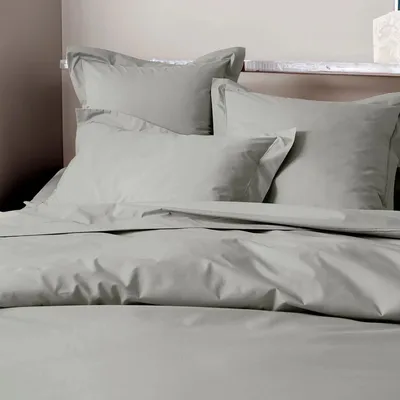 Bed linens - Percale Duvet Cover 260 x 240 cm Pure Combed Long Staple Cotton 80 Thread Count/cm² Pearl - COTON PUR