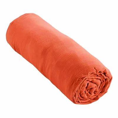 Bed linens - Cotton Gauze Fitted Sheet 160 x 200 cm Terracotta - COTON PUR