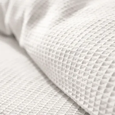 Bed linens - Duvet set 140x200cm + 1 pillowcase 65X65cm honeycomb Snow - COTON PUR