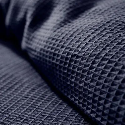 Linge de lit - Parure de couette 240x220cm + 2 taies d'oreiller 65X65cm nid d'abeille Orage - COTON PUR