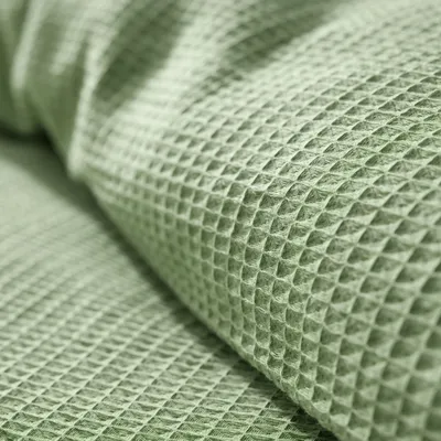 Bed linens - Duvet set 260x240cm + 2 pillowcases 65X65cm honeycomb Olive - COTON PUR