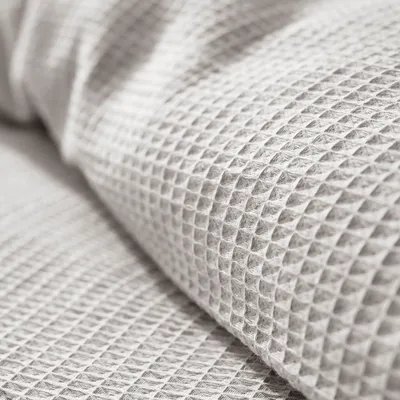 Bed linens - Duvet set 260x240cm + 2 pillowcases 65X65cm honeycomb Pearl - COTON PUR