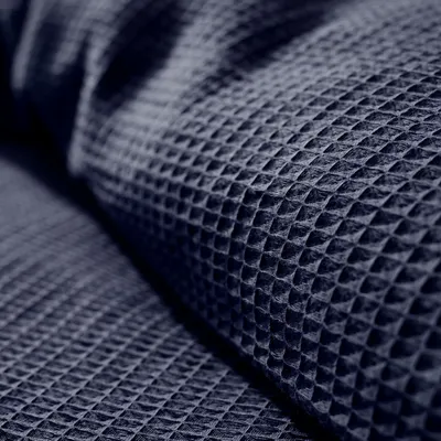 Linge de lit - Parure de couette 260x240cm + 2 taies d'oreiller 65X65cm nid d'abeille Orage - COTON PUR