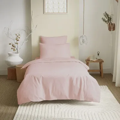 Bed linens - Complete Pack Single-Color Duvet Cover 140 x 200 cm - Fitted Sheet 90 x 190 cm - 100% Cotton 57 Threads - COTON PUR
