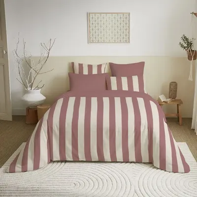 Linge de lit - Pack Complet Housse de couette Imprimé 240 x 260 cm - Drap housse 180 x 200 cm King Size - 100% Coton 57 Fils - COTON PUR