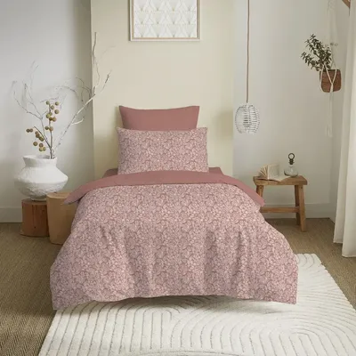 Linge de lit - Pack Complet Housse de couette Imprimé 140 x 200 cm - Drap housse 90 x 190 cm - 100% Coton 57 Fils - COTON PUR