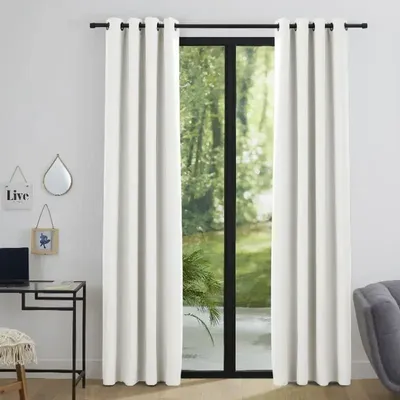 Curtains and window coverings - Blackout Curtain 140 x 260 cm Snow - COTON PUR