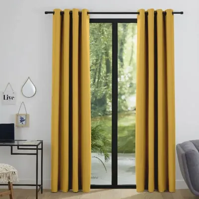 Rideaux et voilages - Rideau Occultant 140 x 260 cm Miel - COTON PUR