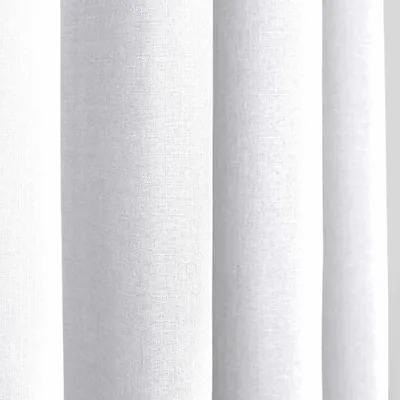 Rideaux et voilages - Paire de Rideaux À Œillets "Effet Lin" 140 x 260 cm Moonlight deco Neige - COTON PUR