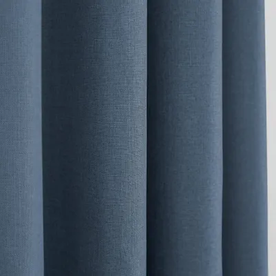 Rideaux et voilages - Paire de Rideaux À Œillets "Effet Lin" 140 x 260 cm Moonlight deco Bleuet - COTON PUR