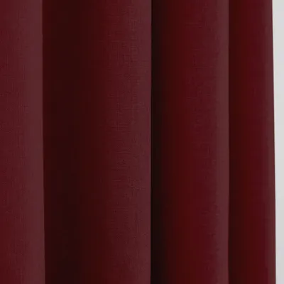 Rideaux et voilages - Paire de Rideaux À Œillets "Effet Lin" 140 x 260 cm Moonlight deco Lie de Vin - COTON PUR