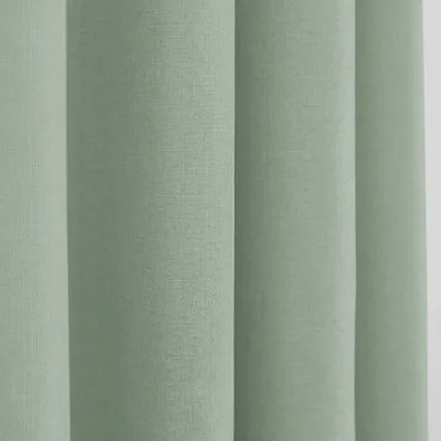 Rideaux et voilages - Paire de Rideaux À Œillets "Effet Lin" 140 x 260 cm Moonlight deco Menthe - COTON PUR