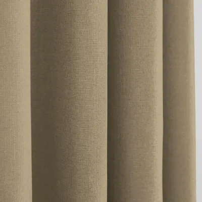 Curtains and window coverings - Pair of "Linen Effect" Eyelet Curtains 140 x 260 cm Moonlight deco Taupe - COTON PUR